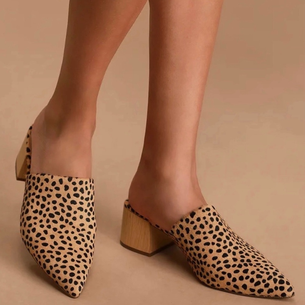 🆕{STEVEN New York}Fannie-C Cheetah Calf Hair Mules